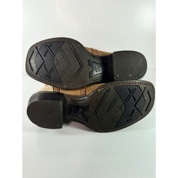 Ariat Mens Crossfire Brown Tan Cowboy Western Leather Boots Distressed Sz 8D - Picture 6 of 7